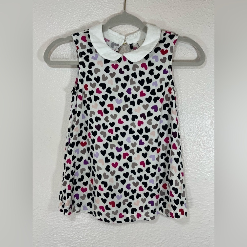 Kate Spade Dancing Hearts Jensen Top Peter Pan Collar Kids Girls Medium
